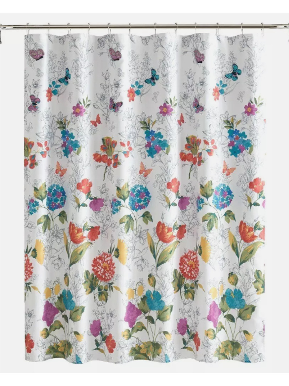 The Pioneer Women Fabric Blooming Bouquet Shower Curtain NWT